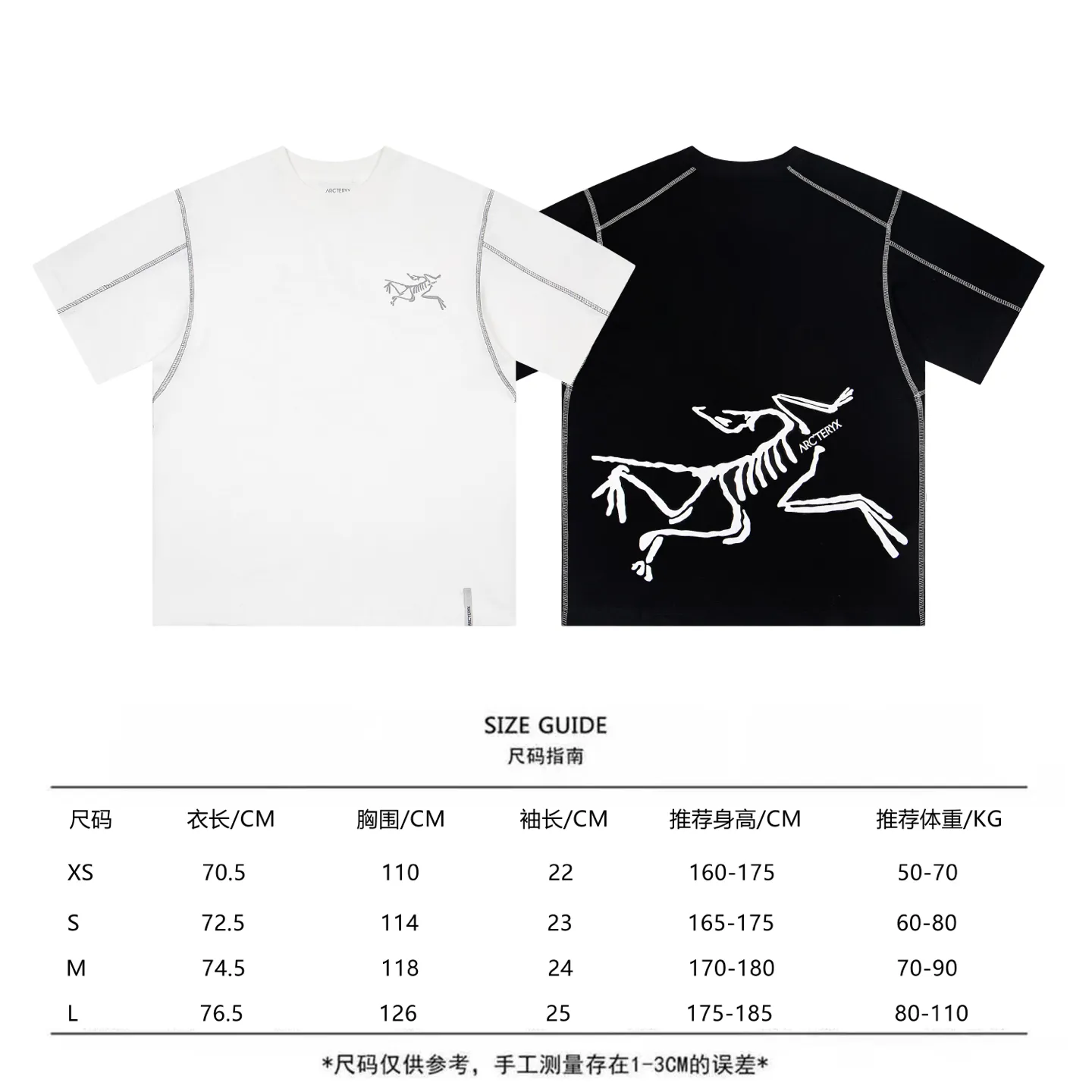 Arcteryx Cormac Series Logo LS T Same Style ✅ Size：XS S M L Black White